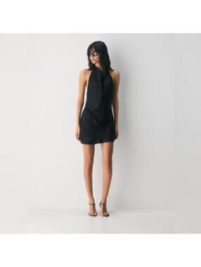 Aritzia Babaton Audience Satin Halter Mini Dress
